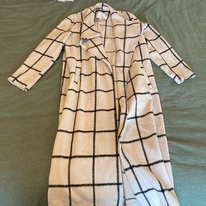 Ankle length window pane coat